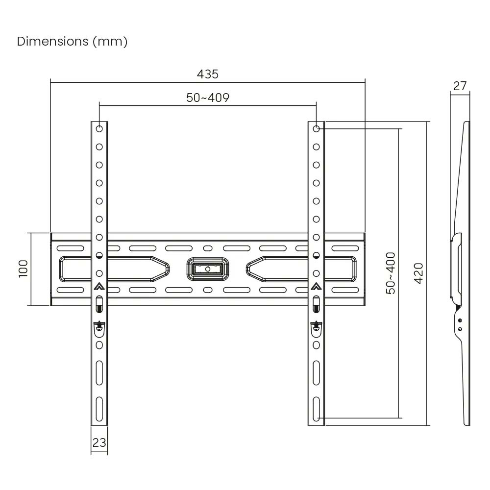 Крепление настенное для ТВ BRATECK KL36-44F 32"-55" Black