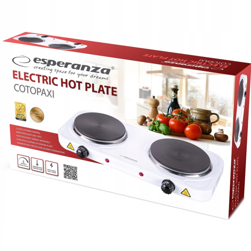 Настільна електроплита ESPERANZA Cotopaxi White (EKH010W)
