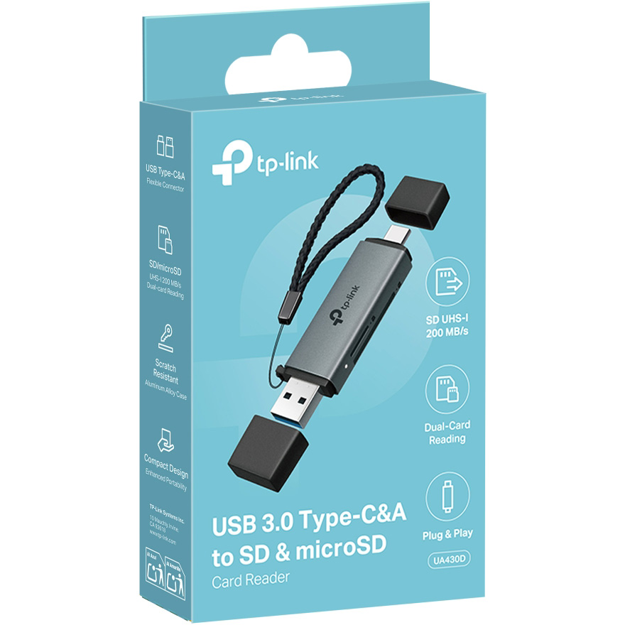 Кардридер TP-LINK UA430D USB3.0 Type-C/A to SD/microSD