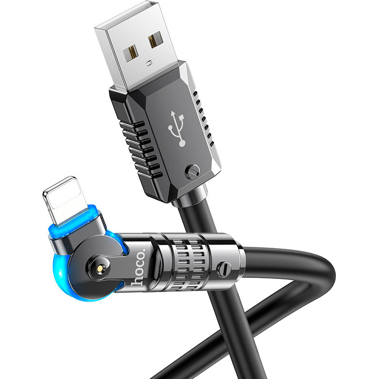 Кабель HOCO U118 Type-C-Lighting(поворот 180°) 27W 1.2м