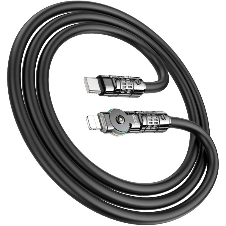Кабель HOCO U118 Type-C-Lighting(поворот 180°) 27W 1.2м
