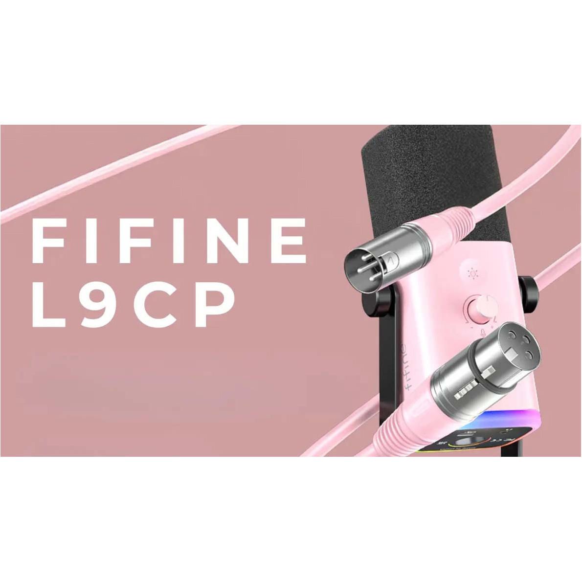 Кабель мікрофонний FIFINE XLR Male to Female XLR 1.8м Pink