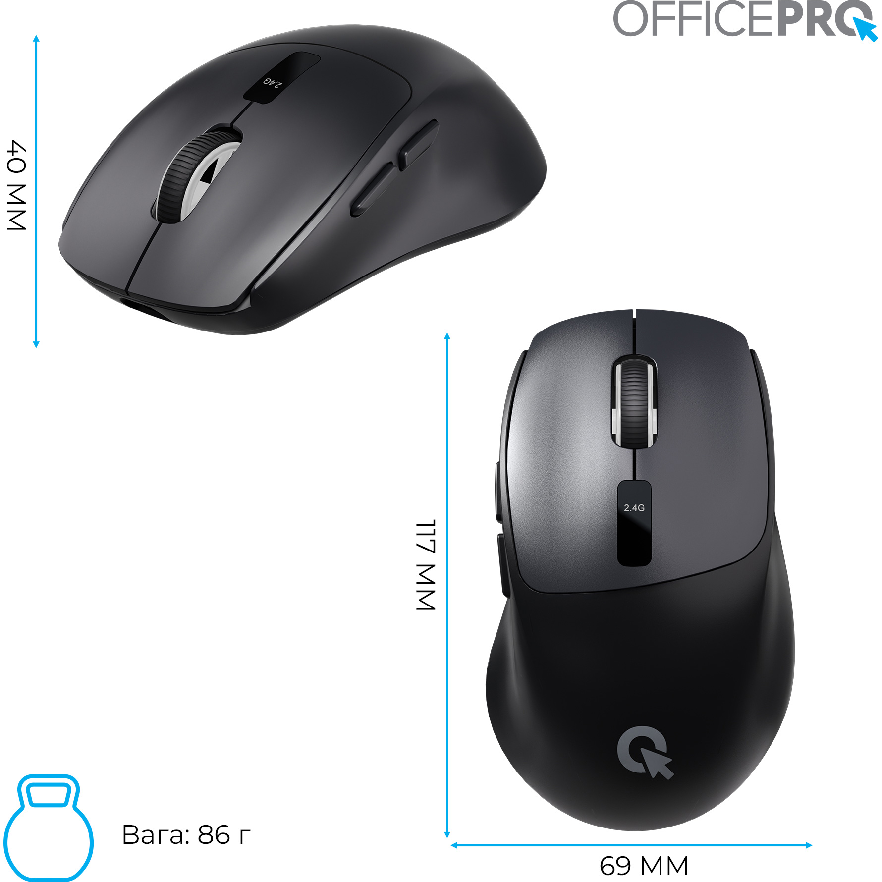 Мышь OFFICEPRO M398 Black