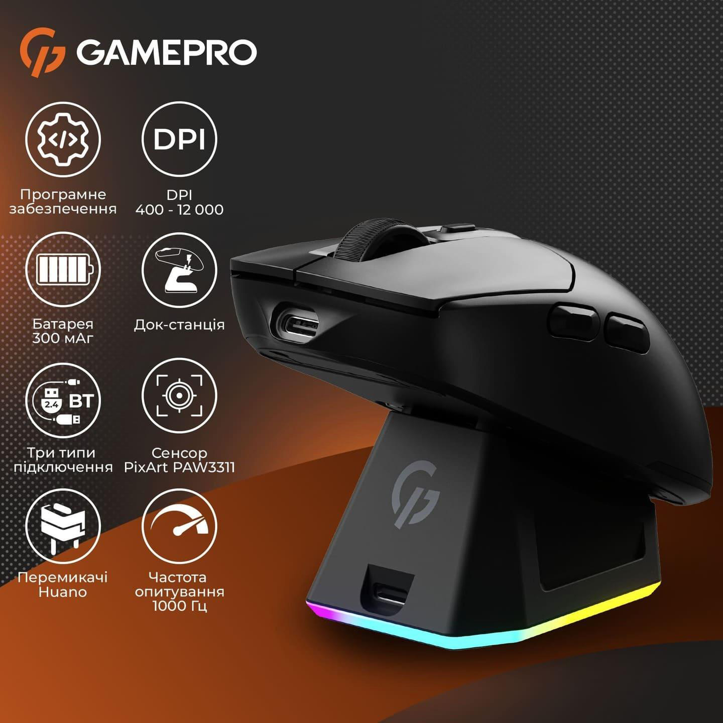 Мышь игровая GAMEPRO Genesis Airmaster GM167 Black