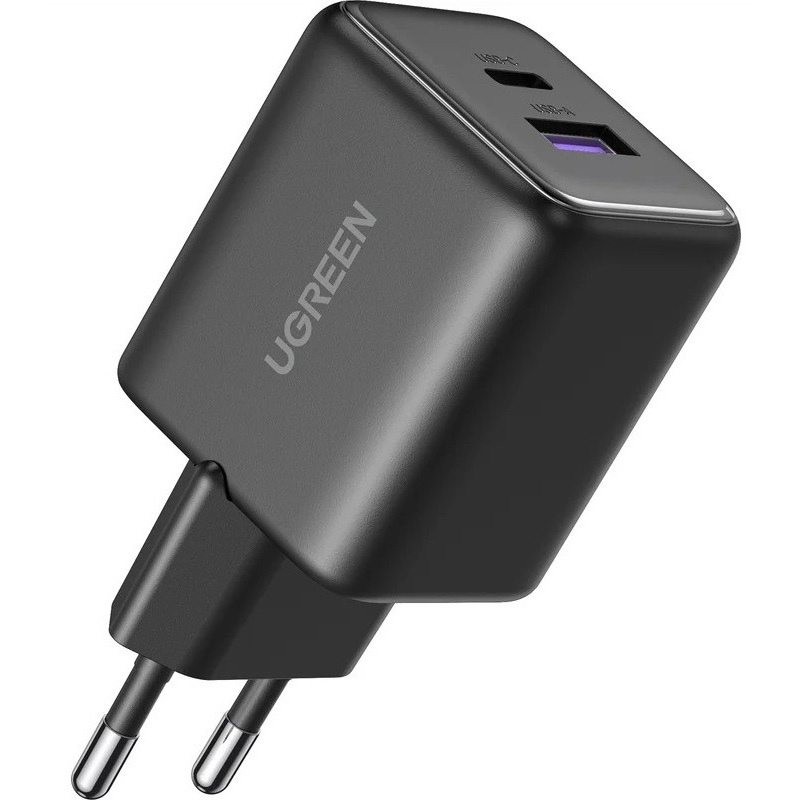 Зарядний пристрій UGREEN X516 GaN 30W 1xUSB-C, 1xUSB-A PD3.0, QC4.0 Fast Charger Black (65014)