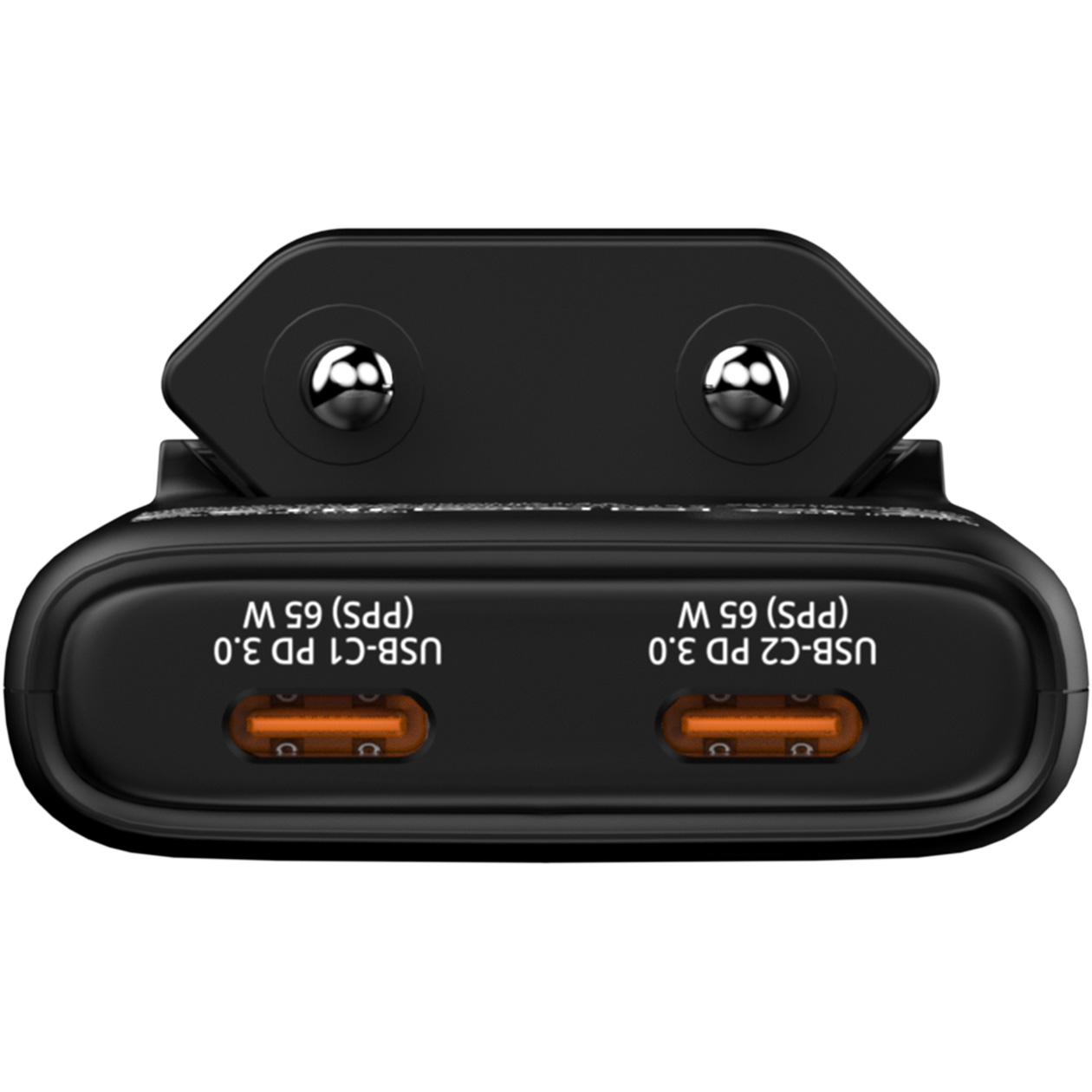 Зарядний пристрій VERBATIM Fold 'n' Go GaN 65W 2xUSB-C, PD3.0 Black