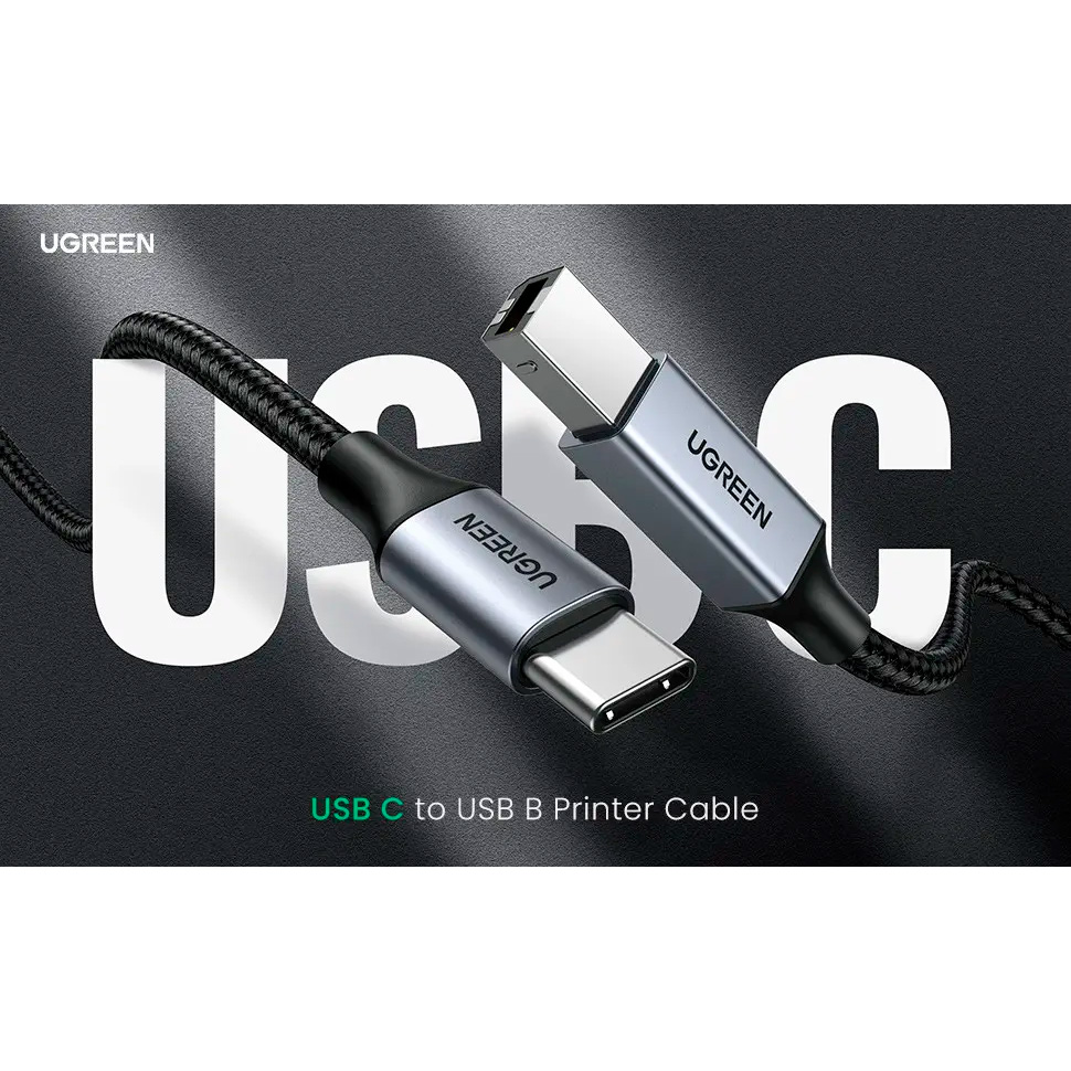 Кабель UGREEN US370 USB-C to USB-B Printer Cable 1м (45034)