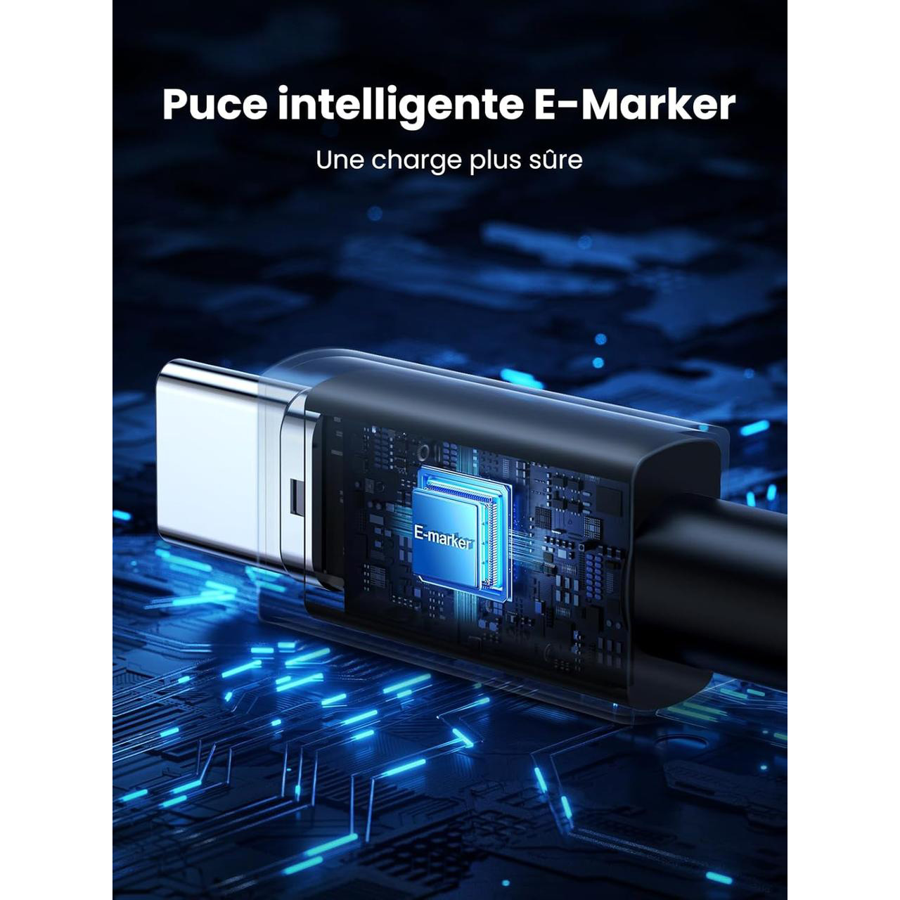 Кабель UGREEN L513 USB 2.0 Type-C to Type-C 240W PD3.1 1м Black (45067)