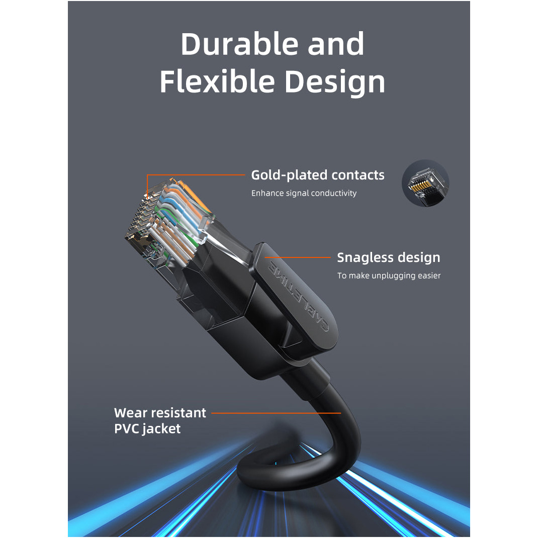 Патч-корд CABLETIME U/UTP Cat.6 CCA 25м Black (CN60Y)