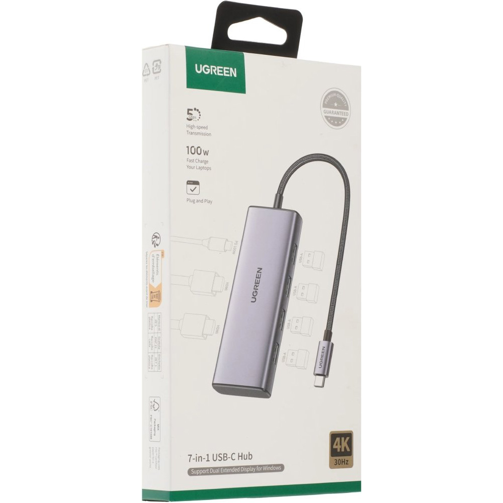 Порт-реплікатор UGREEN CM498 7-in-1 USB-C Multifunction Adapter (35897)