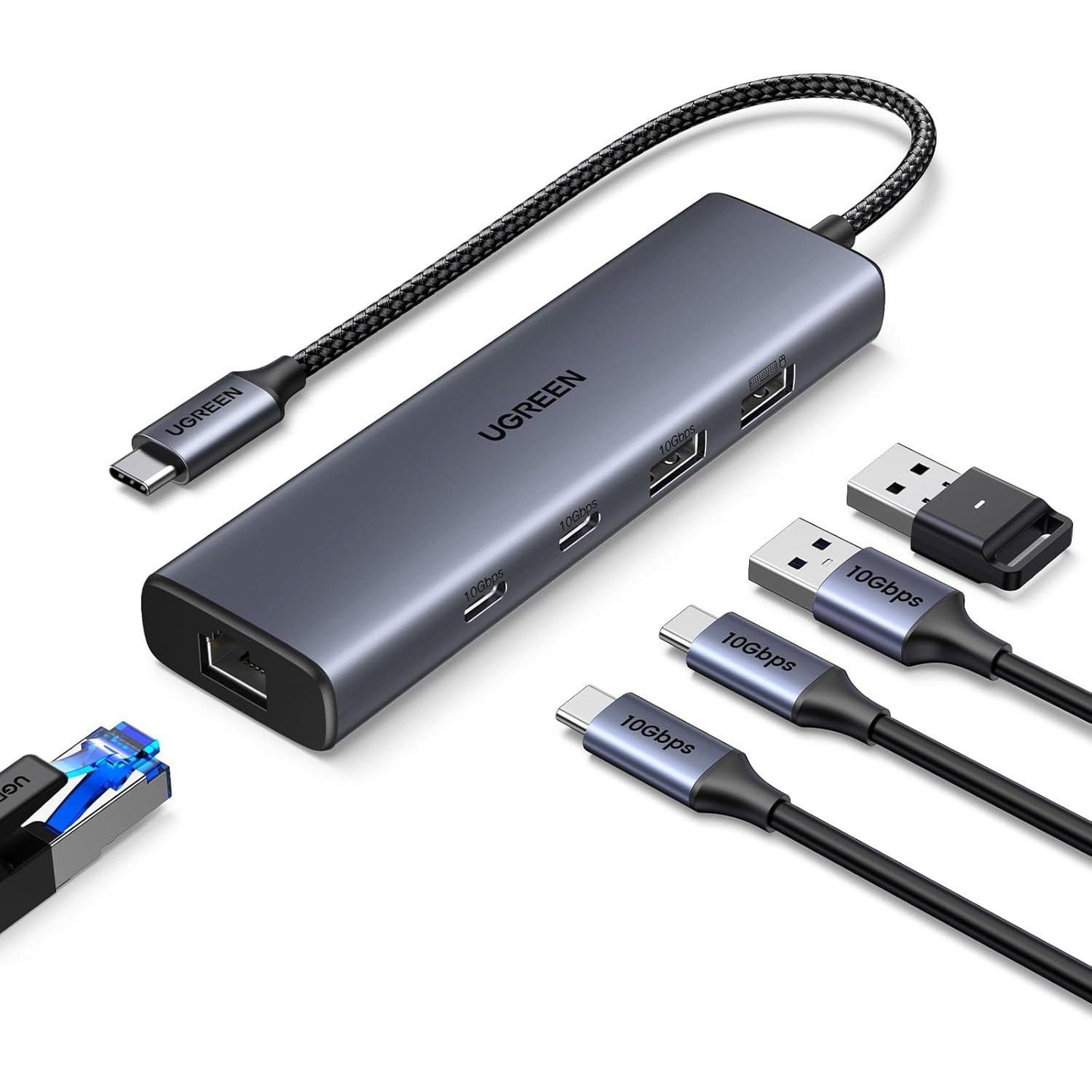 Порт-репликатор UGREEN CM512 6-in-1 USB-C Multifunction Adapter (45320)