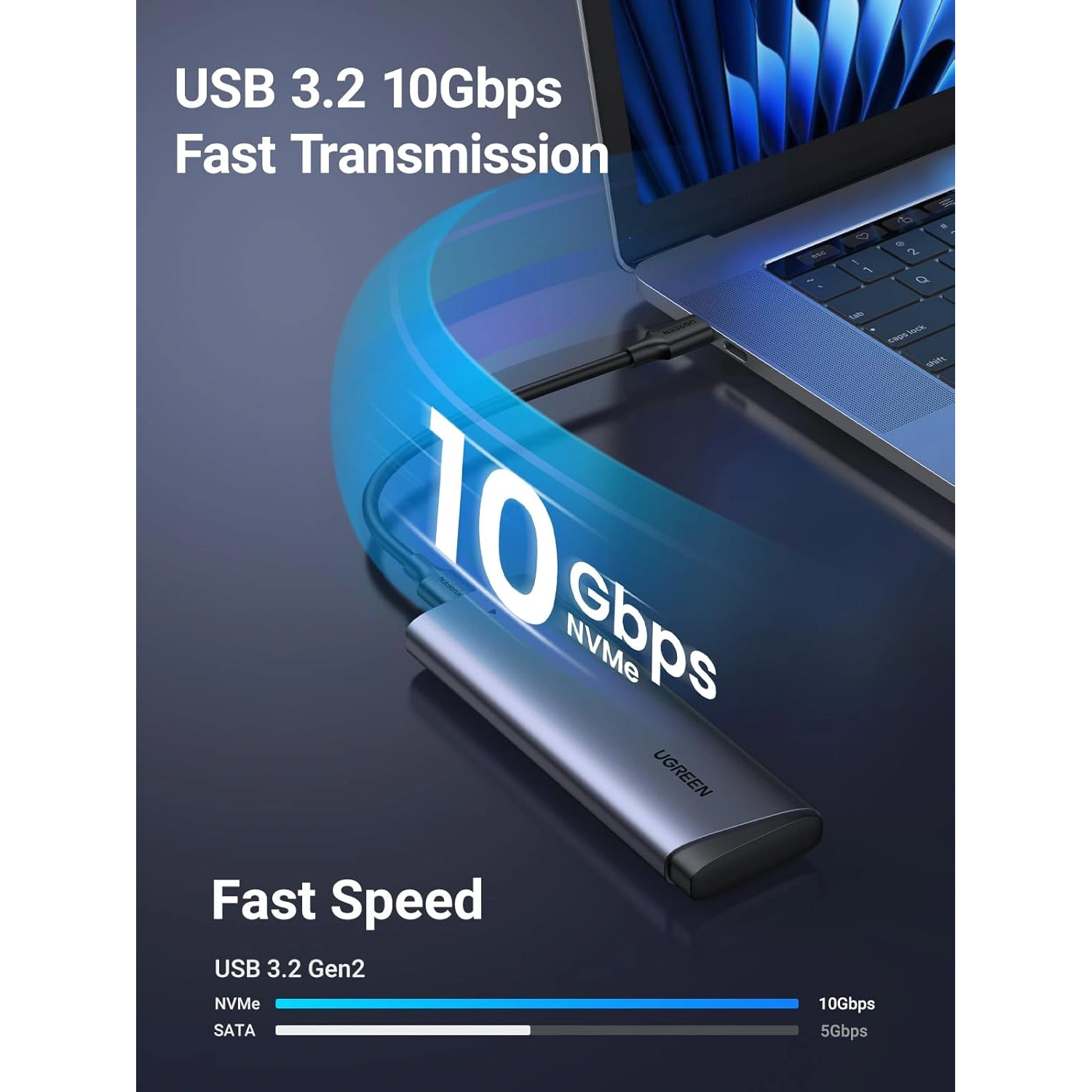 Карман внешний UGREEN CM767 NVMe PCIe M.2 to USB3.2 (35267)