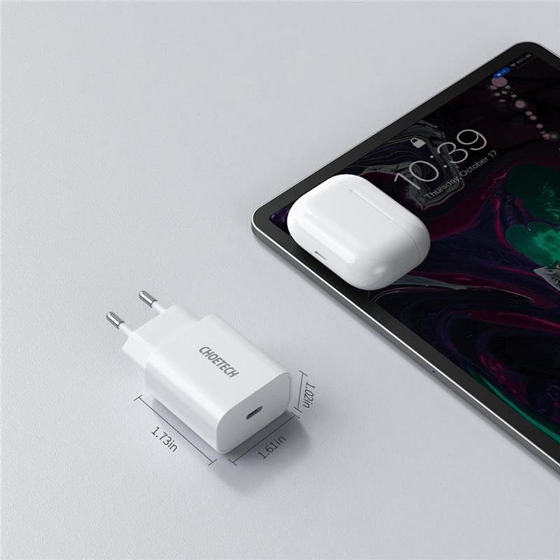 Зарядное устройство CHOETECH Q5004-V5 USB-C PD20W White