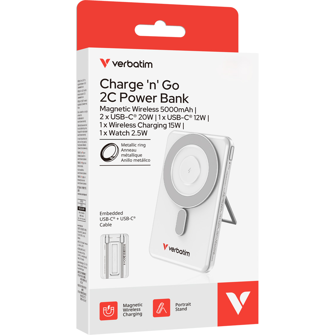 Повербанк MagSafe VERBATIM Charge 'n' Go 20W 5000mAh Silver (32276)