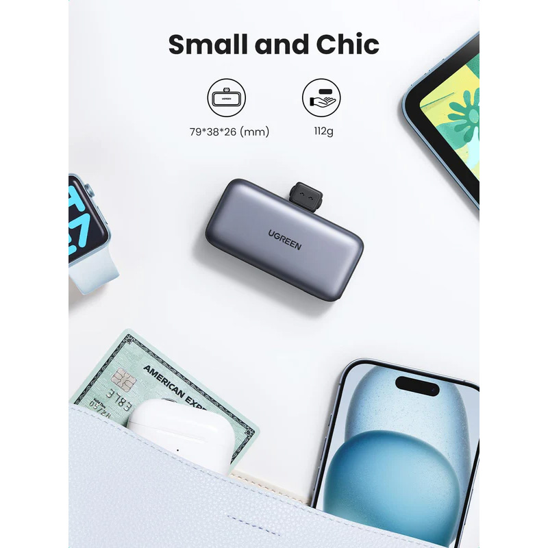 Повербанк UGREEN PB503 Mini 22.5W 5000mAh Gray (35338)