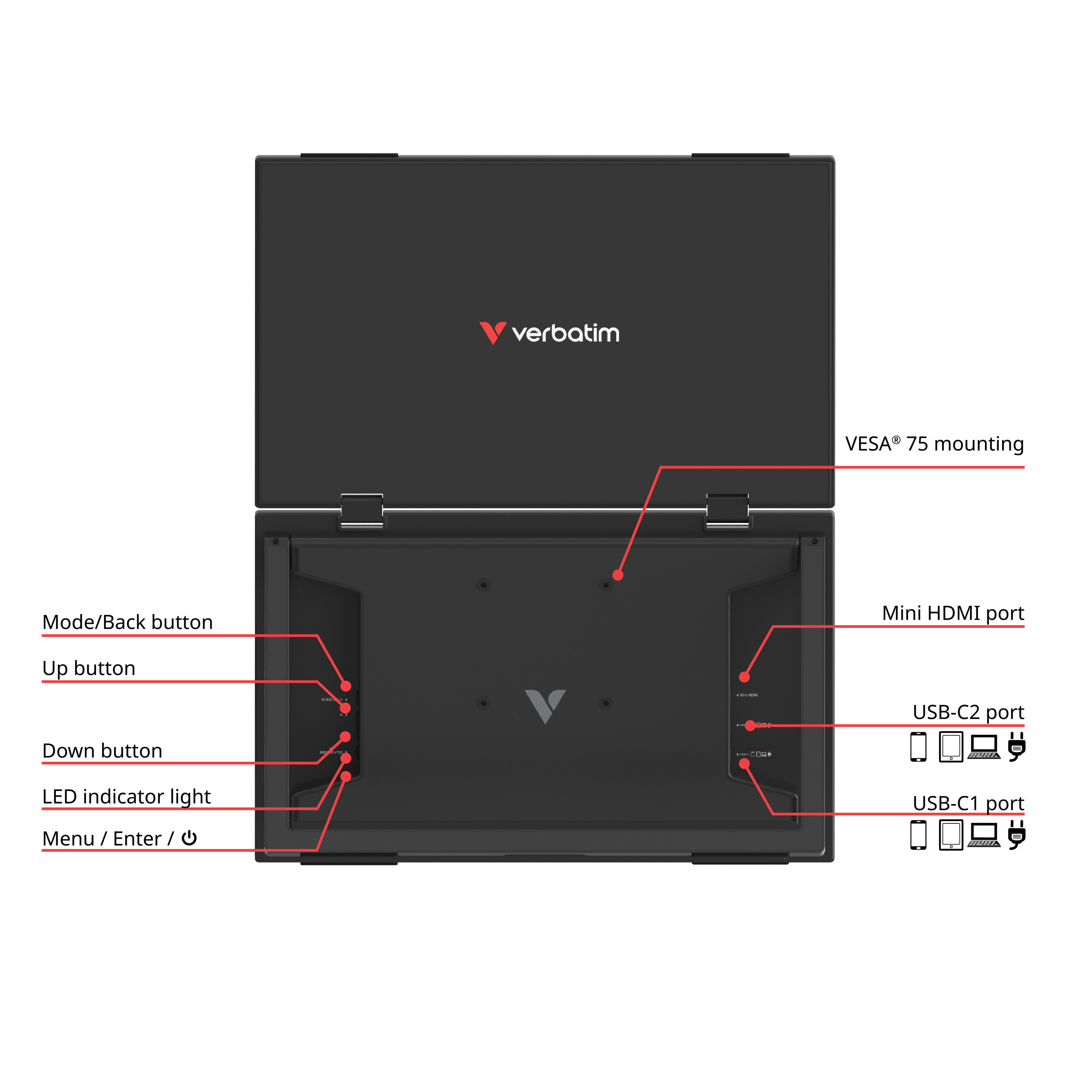 Портативний монітор 15.6" VERBATIM Dual Portable Monitor