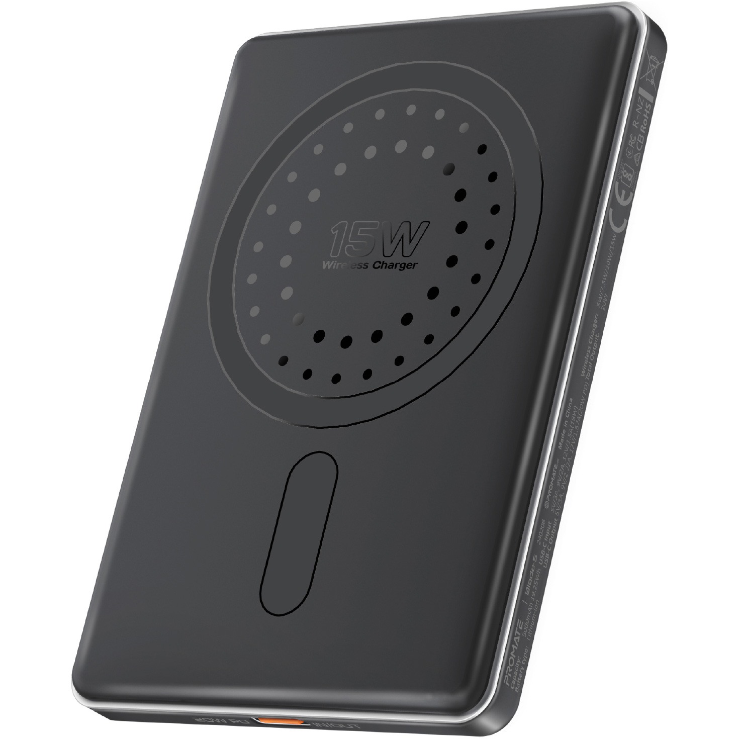 Повербанк MagSafe PROMATE Blade-5 20W 5000mAh Black