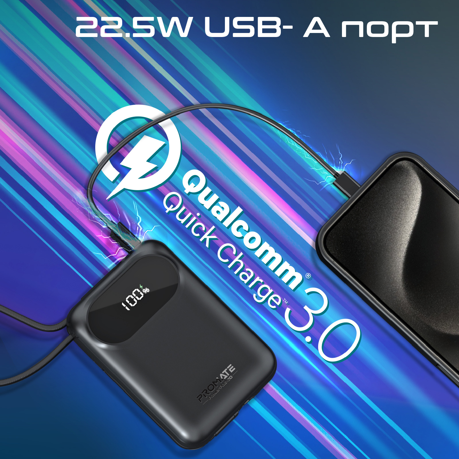 Повербанк PROMATE PowerPod-20 35W 20000mAh Black