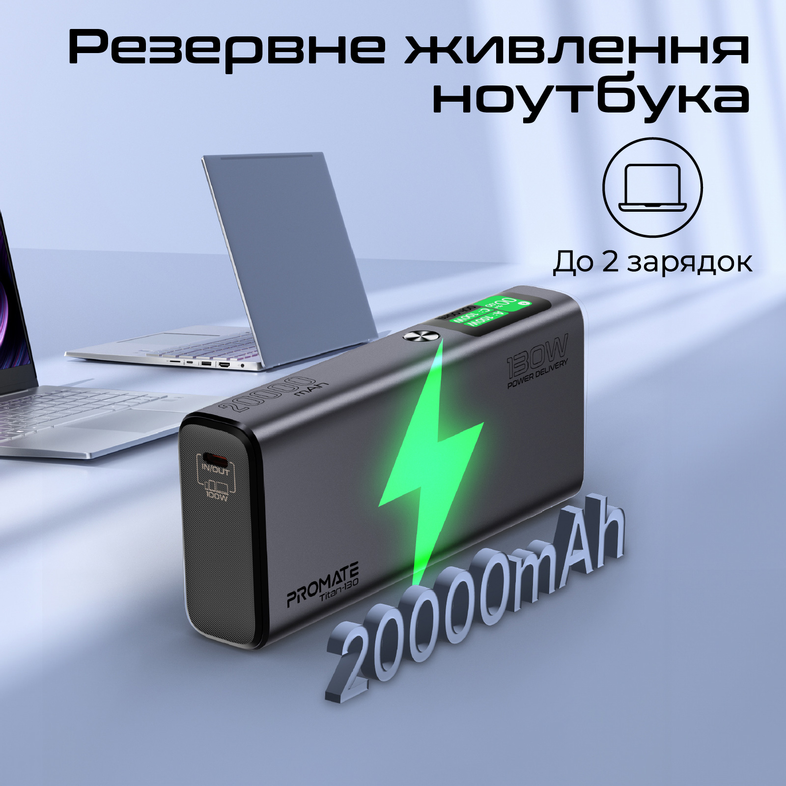 Повербанк PROMATE Titan-130 130W 20000mAh