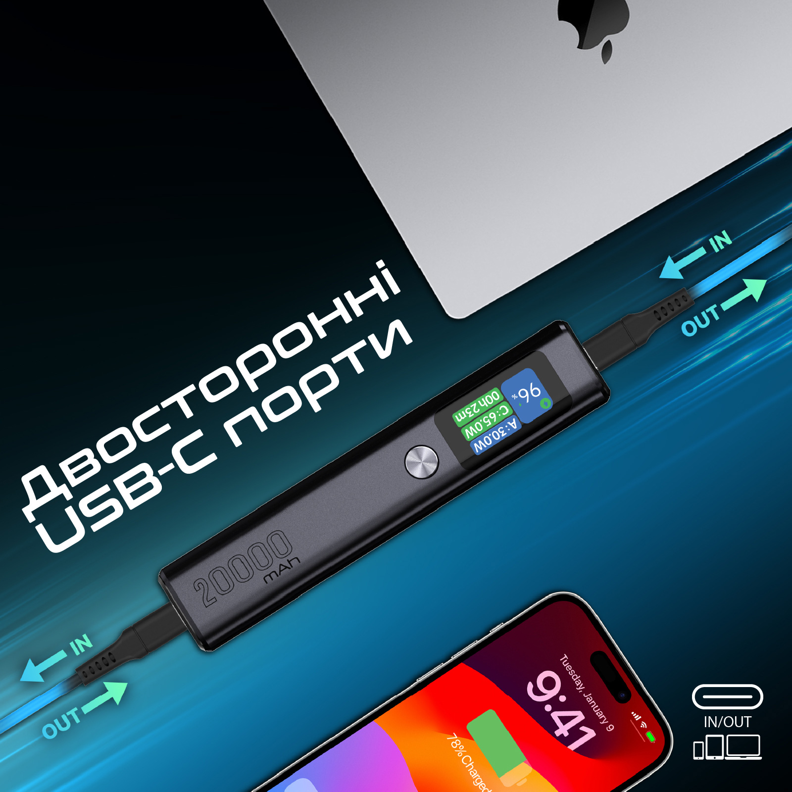 Повербанк PROMATE Titan-130 130W 20000mAh