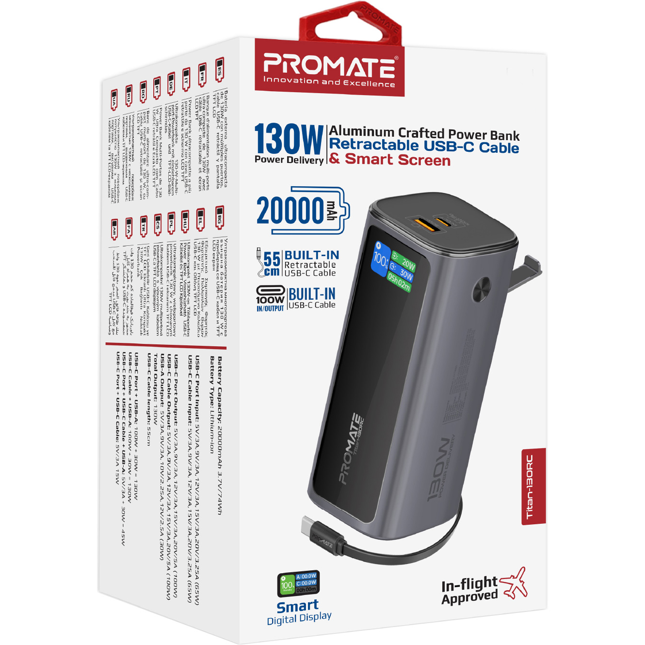 Повербанк PROMATE Titan-130RC 130W 20000mAh