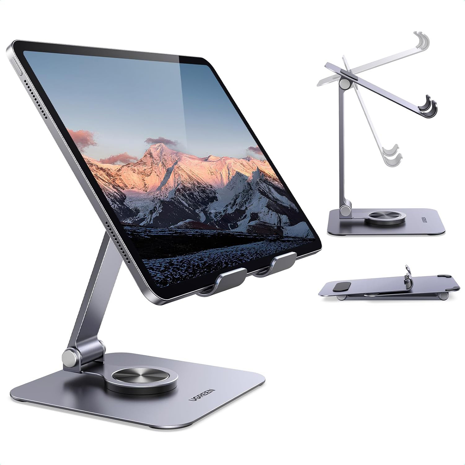 Підставка для смартфона/планшета UGREEN LP891 Aluminum 360 Rotating Tablet Stand Gray (45860)