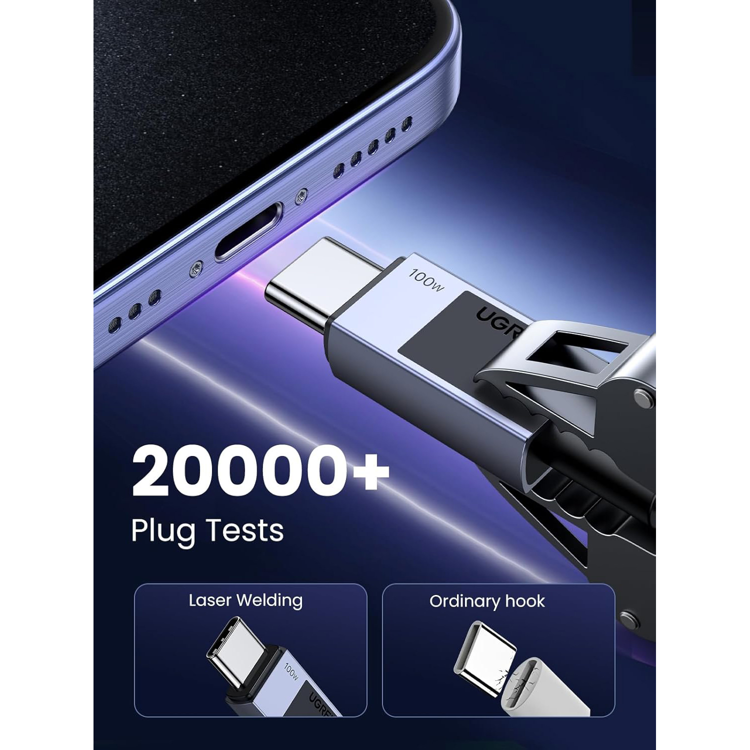 Кабель UGREEN L512 USB 2.0 Type-C to Type-C PD100W 3м Black (45065)