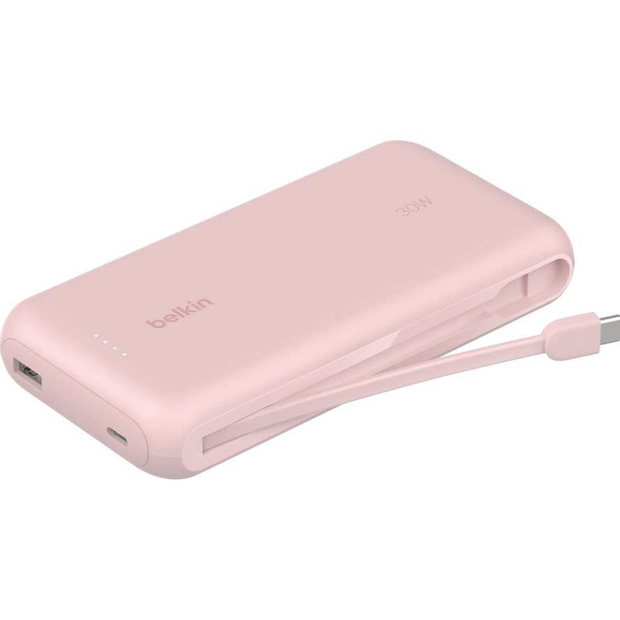Повербанк BELKIN BoostCharge w/Integrated USB-C Cable 30W 20000mAh Pink (BPB024HQPK)