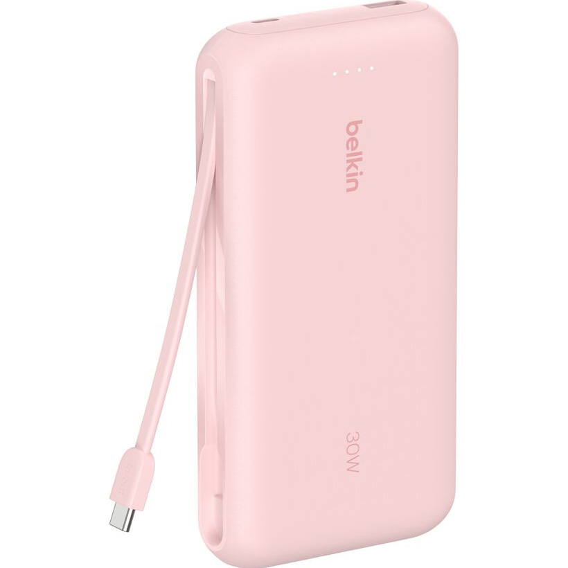 Повербанк BELKIN BoostCharge w/Integrated USB-C Cable 30W 20000mAh Pink (BPB024HQPK)