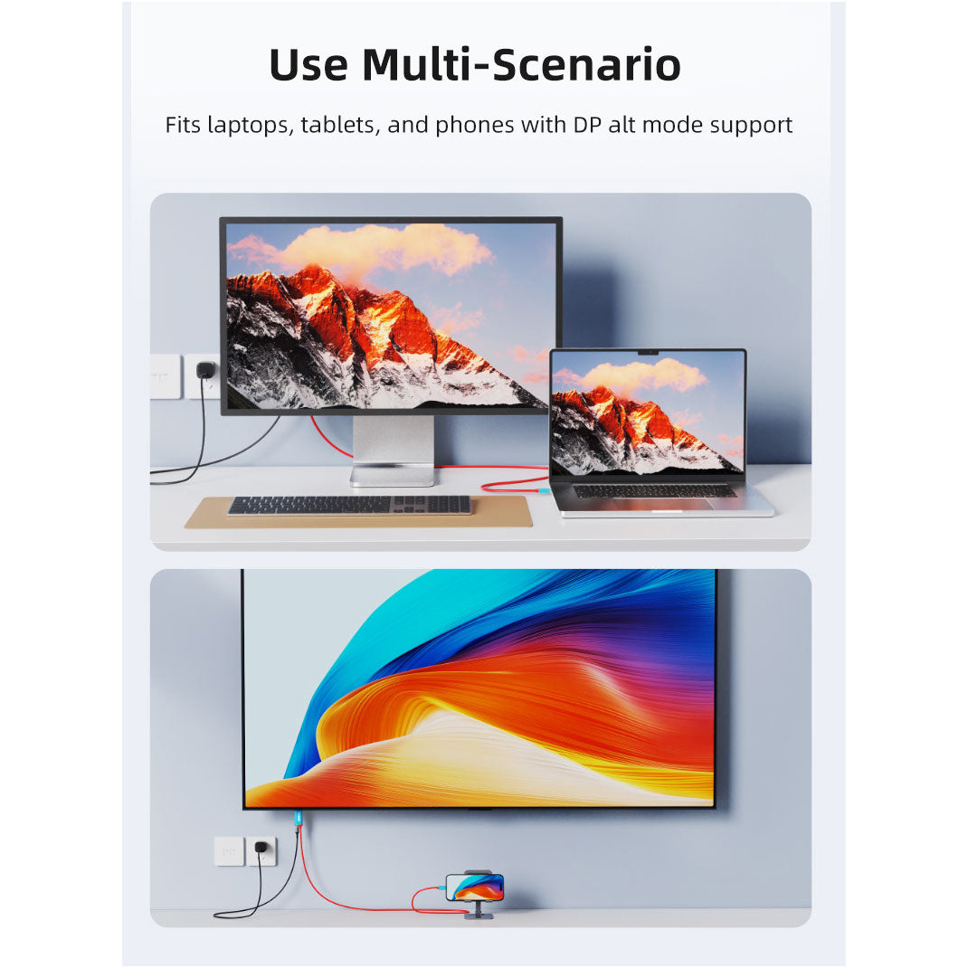 Кабель CABLETIME USB-C to HDMI 2м 4K@60Hz for Nintendo Switch 2 Mini Dock with PD100W Black (CC17L)