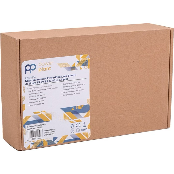 Блок живлення до зарядної станції POWERPLANT для Bluetti, Jackery 25.2V 8A (7.85*5.5-pin)