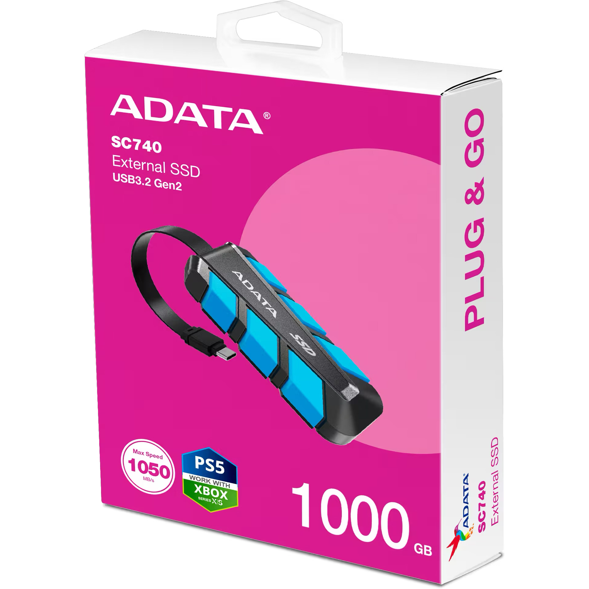 Портативний SSD диск ADATA SC740 1TB USB3.2 Gen2 Blue (SC740-1000G-CBU)