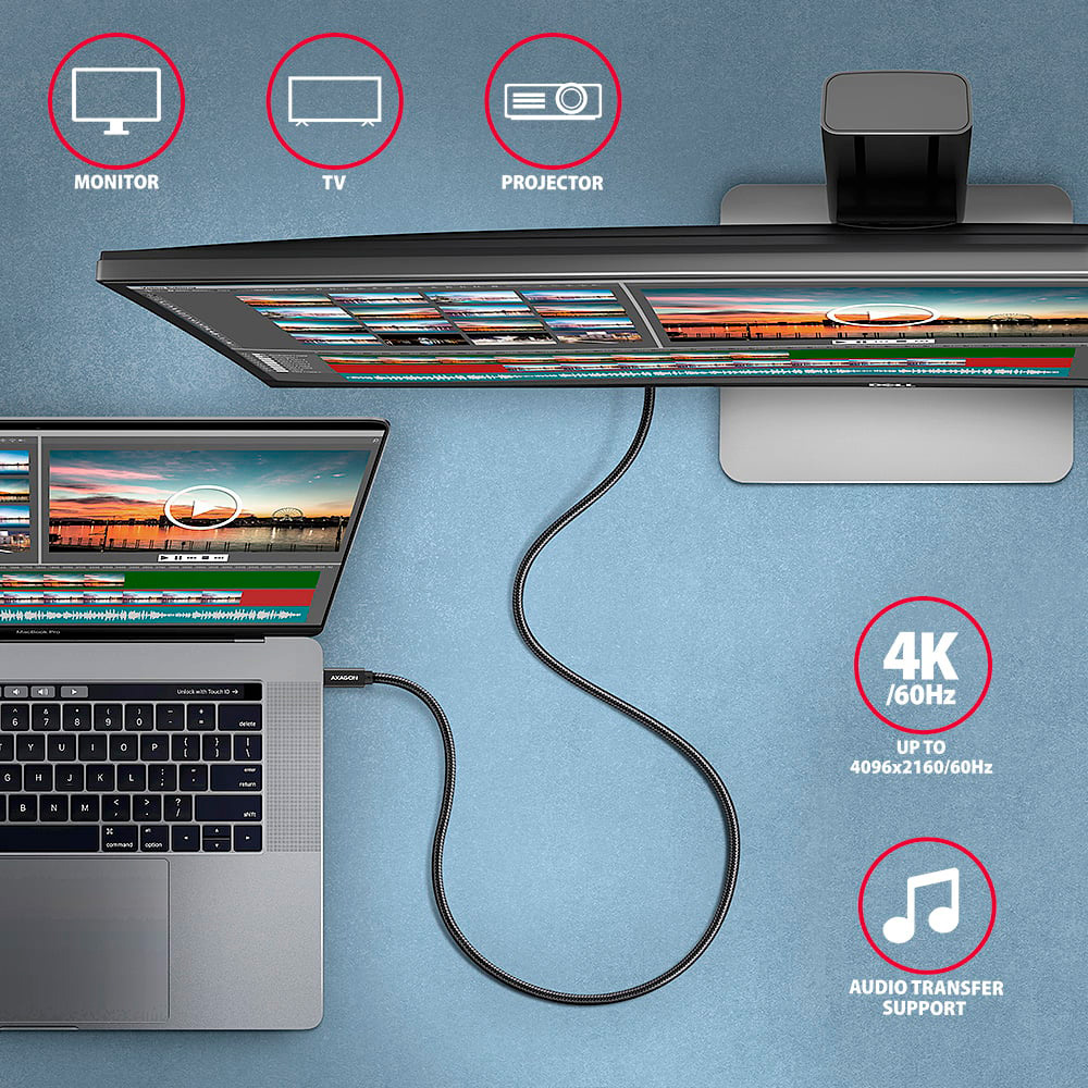 Кабель AXAGON USB-C to USB-C 20Gbps 1м