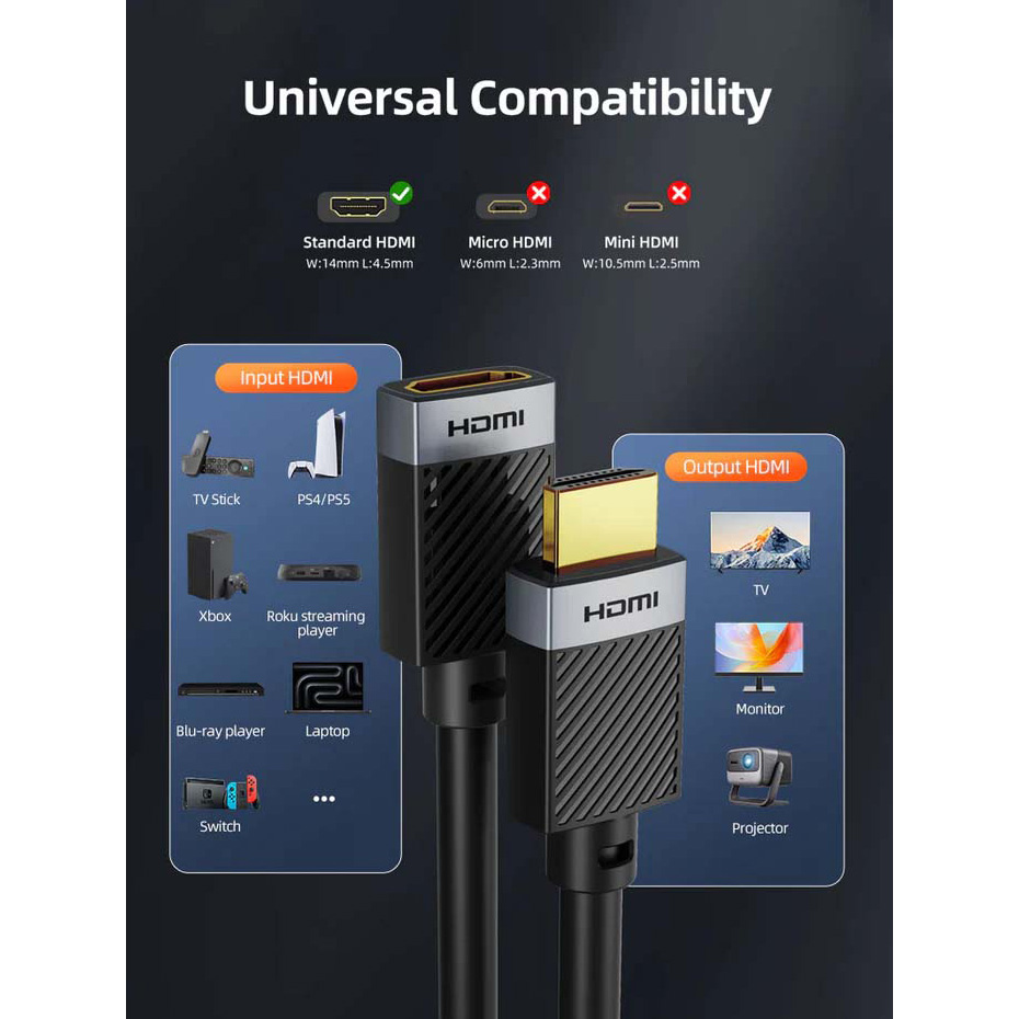 Кабель-удлинитель CABLETIME HDMI-HDMI HDMI v2.0 0.5м Black (CH25E)