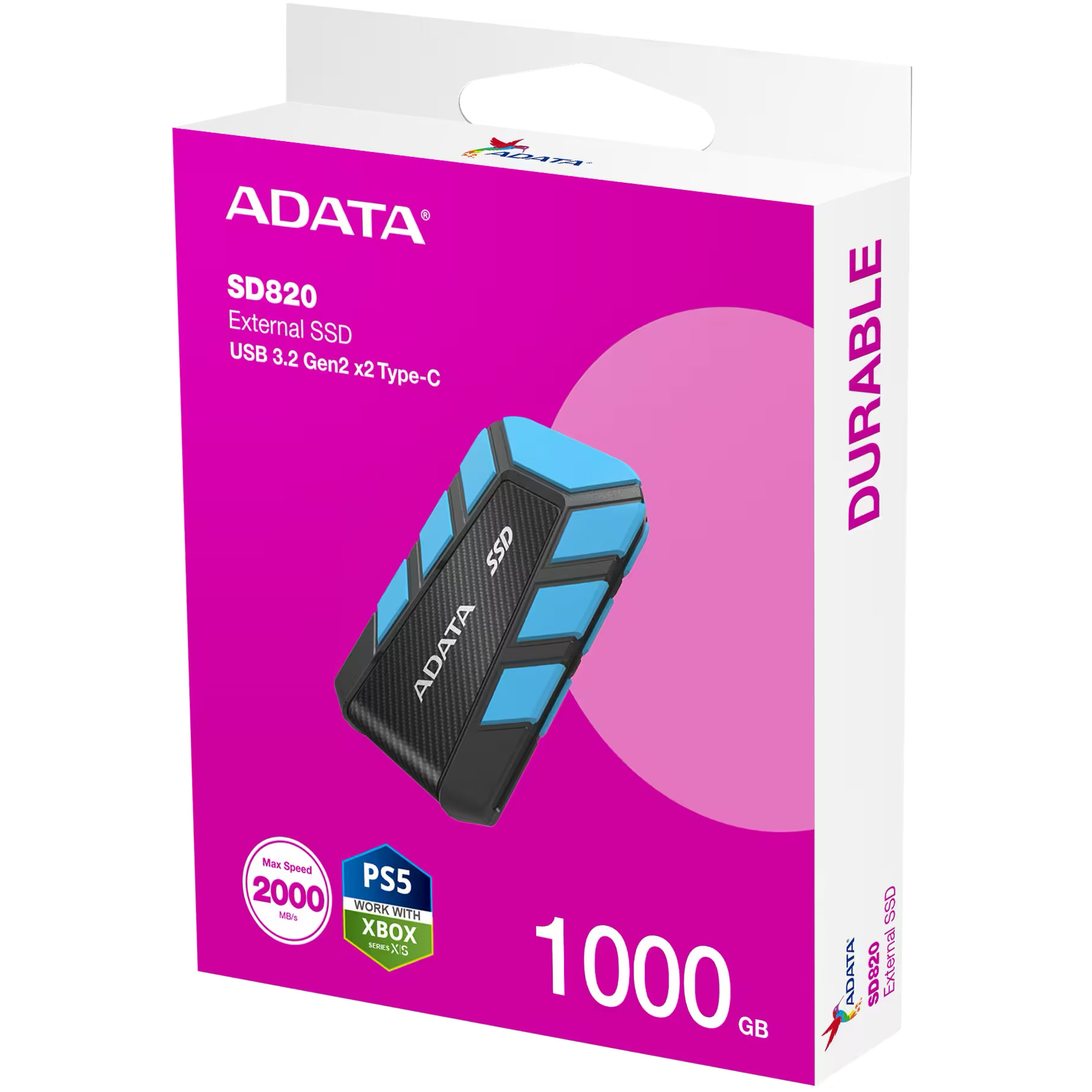 Портативний SSD диск ADATA SD820 1TB USB3.2 Gen2x2 Blue (SD820-1000G-CBU)