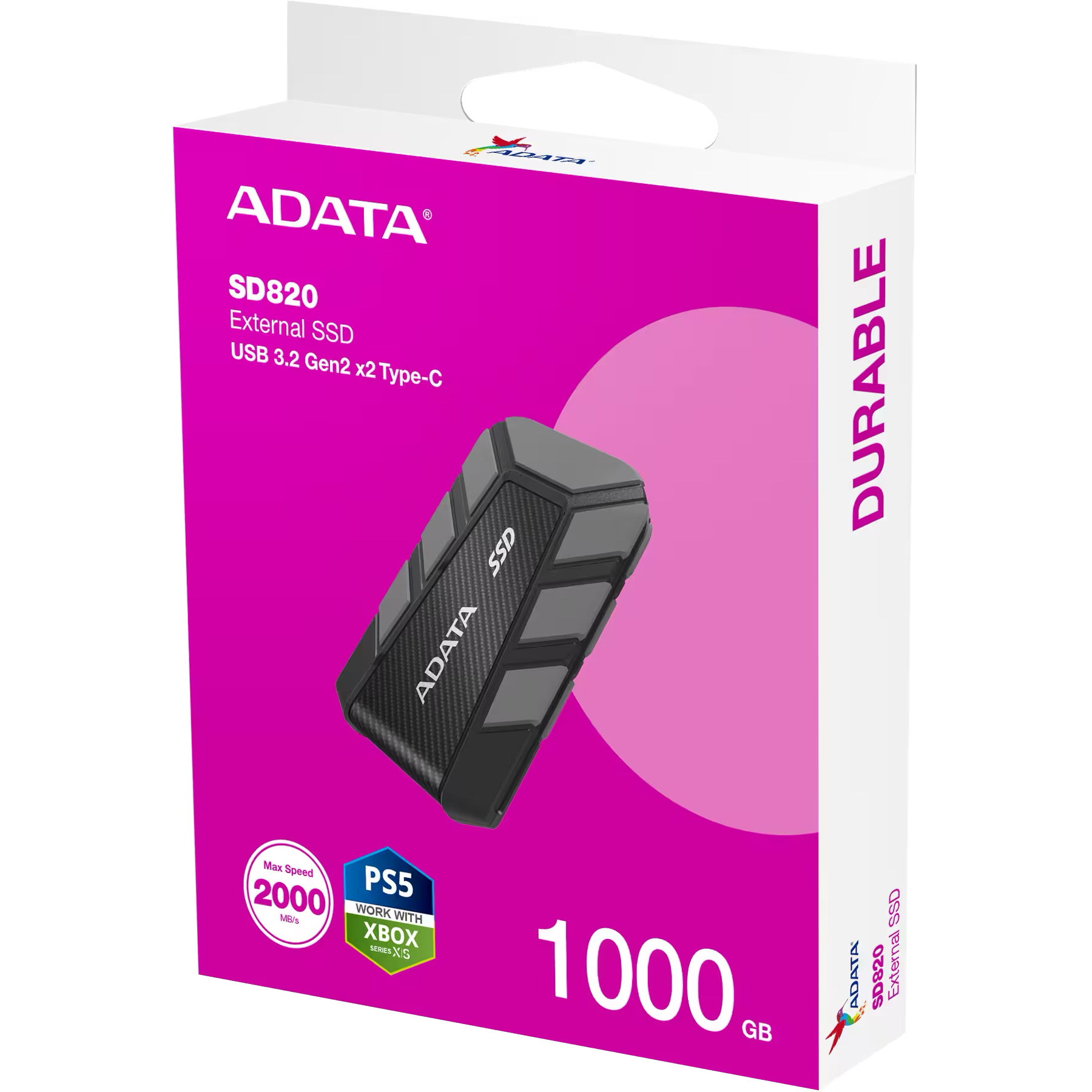 Портативний SSD диск ADATA SD820 1TB USB3.2 Gen2x2 Gray (SD820-1000G-CGY)