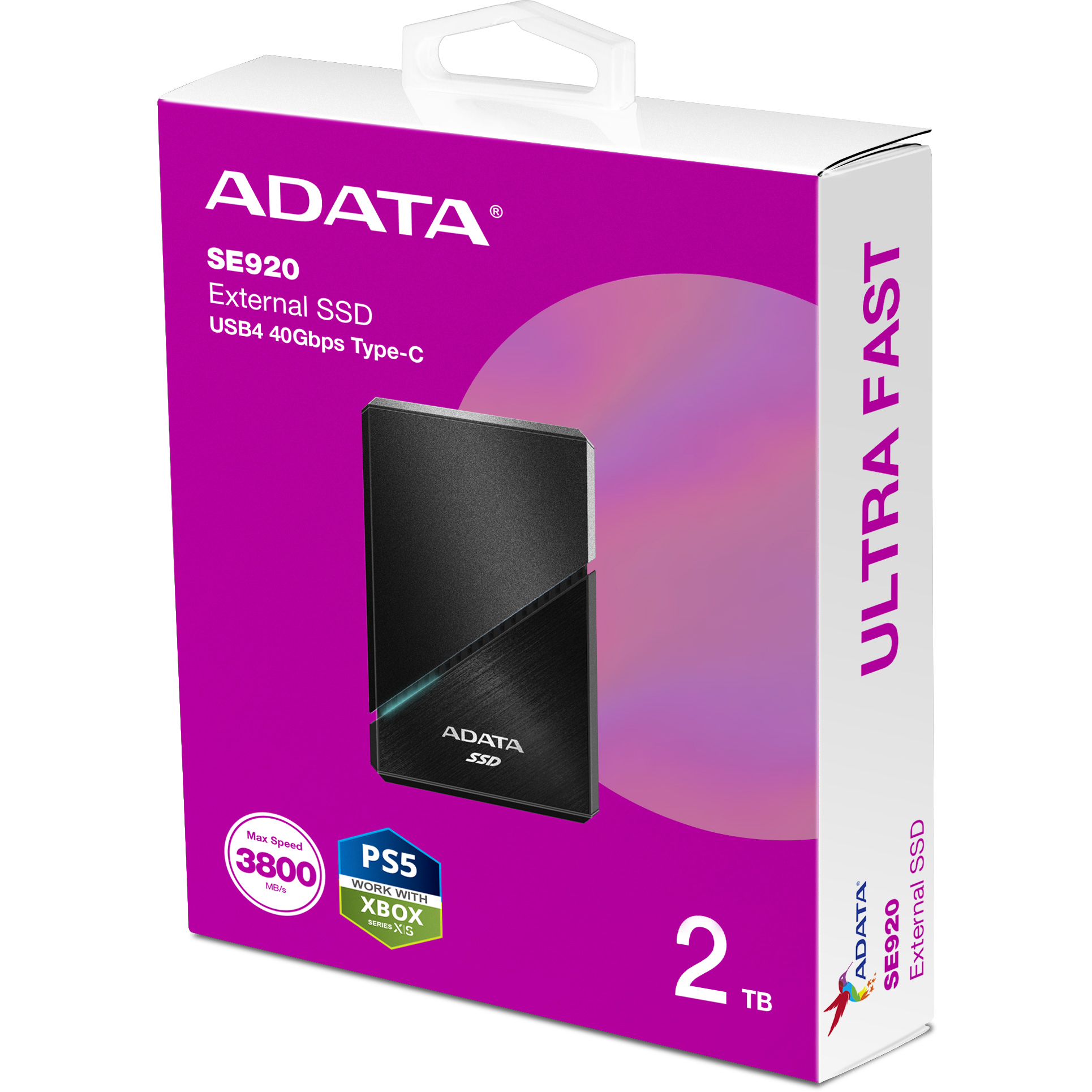 Портативный SSD диск ADATA SE920 2TB USB4 (SE920-2TCBK)