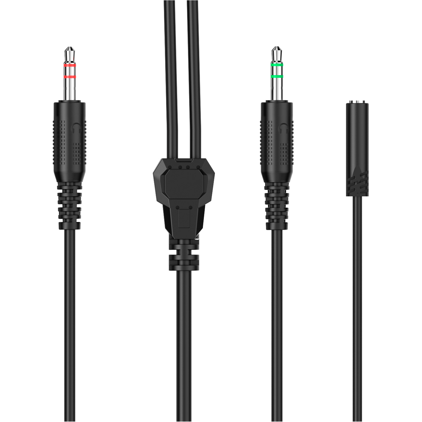 Сплиттер HATOR ESH series, 0.2м x2*3.5мм female to 3.5mm male mini-jack 3.5mm 3.5м Black