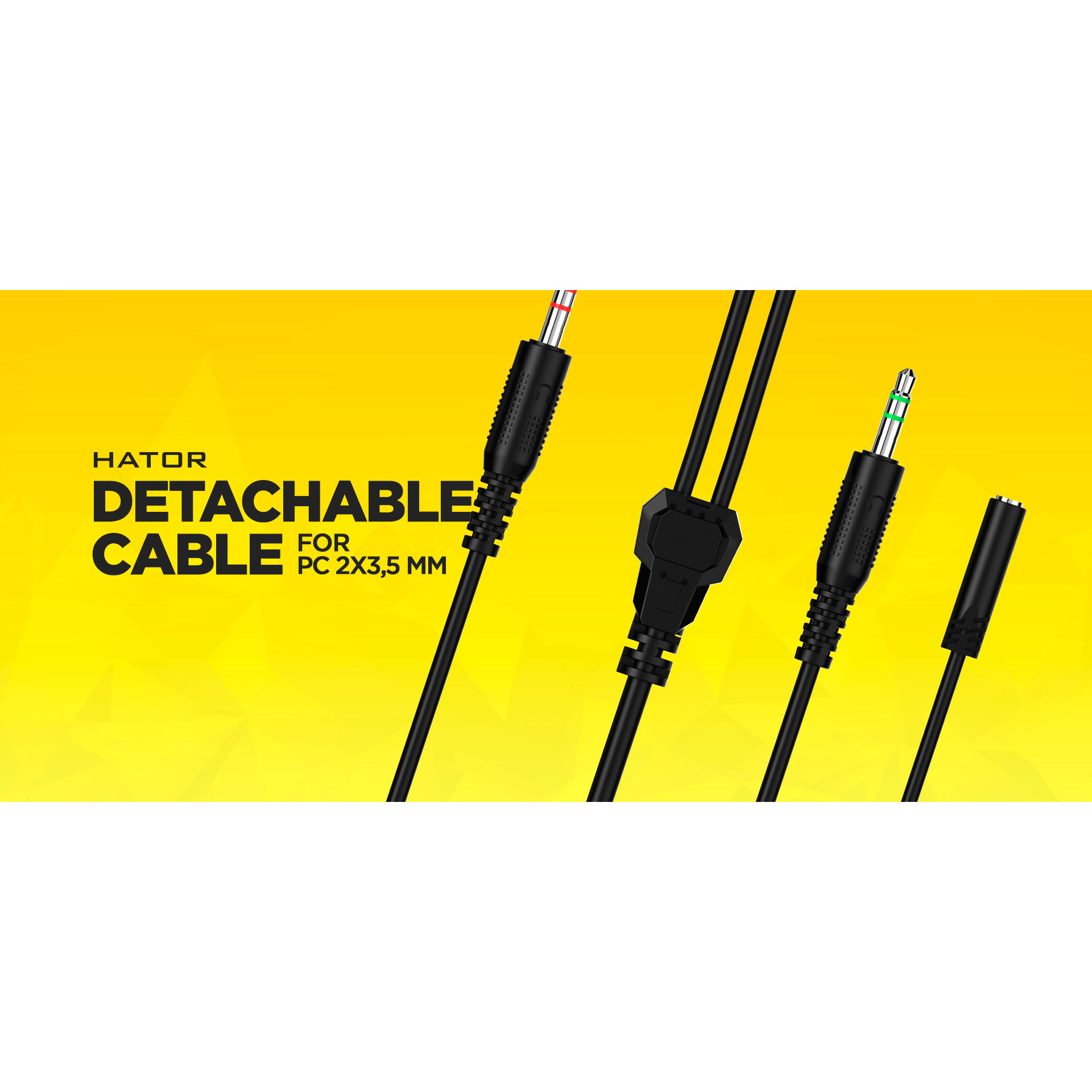 Сплиттер HATOR ESH series, 0.2м x2*3.5мм female to 3.5mm male mini-jack 3.5mm 3.5м Black