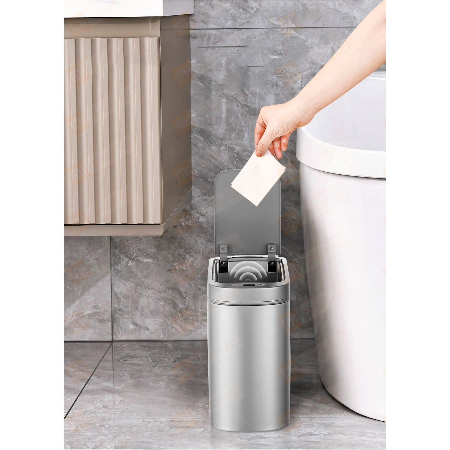 Умная корзина для мусора XIAOMI NINESTARS Waterproof Sensor Trash Can 7L Space Silver (DZT-7-2)