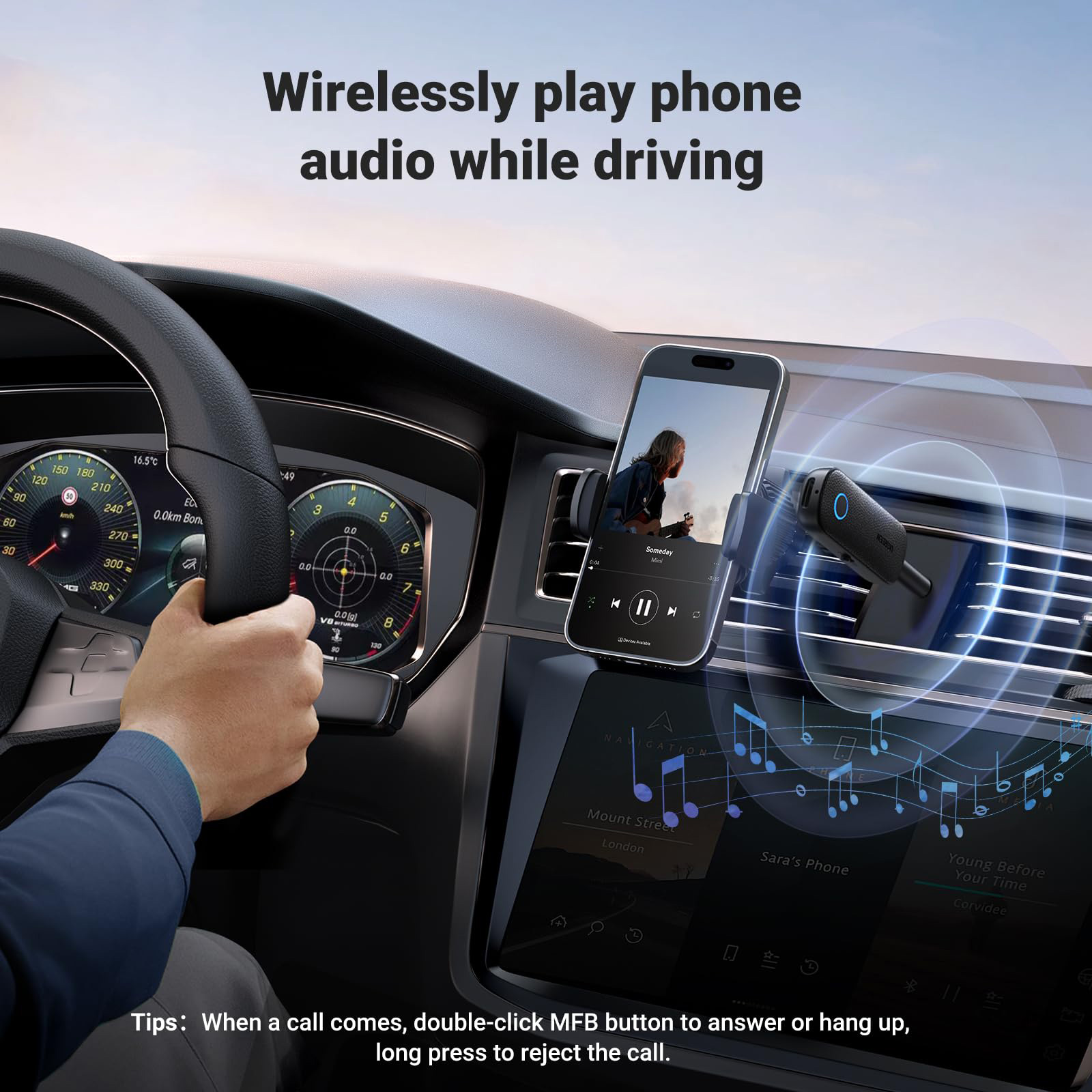 Bluetooth аудио адаптер UGREEN CM403 Bluetooth 5.0 Transmitter and Receiver (80893)