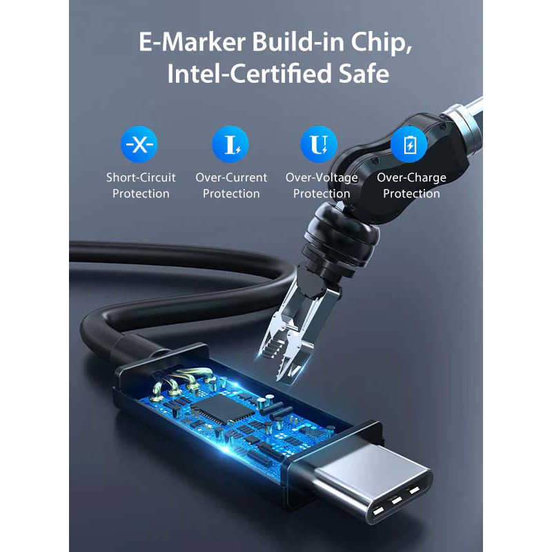 Кабель CABLETIME Thunderbolt 3, Type-C - Type-C 0.5м (CT31E)