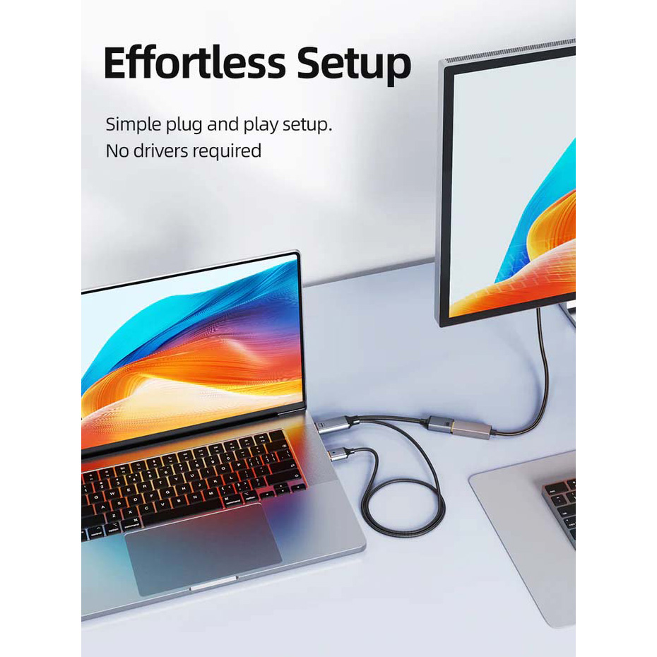 Адаптер CABLETIME 4K 60Hz HDMI - DisplayPort v2.0 0.2м Black/Gray (CP51B)