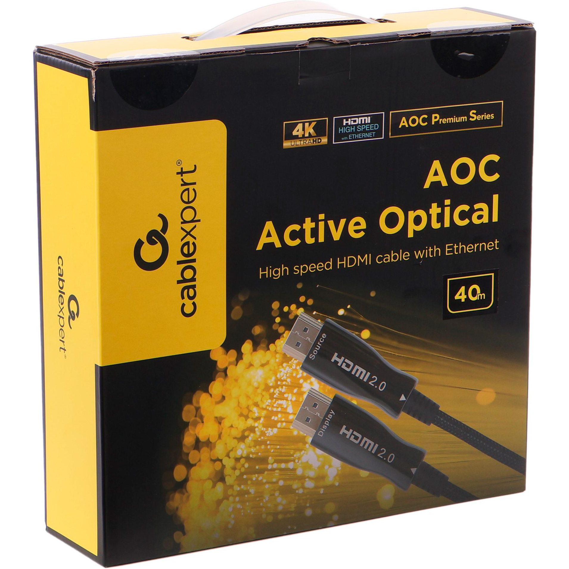 Кабель оптичний (AOC) CABLEXPERT Premium Series 4K HDMI v2.0 40м Black (CCBP-HDMI-AOC-40M)