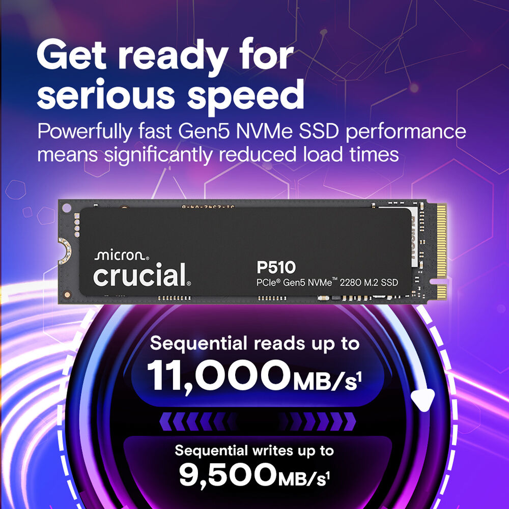 SSD диск CRUCIAL P510 2TB M.2 NVMe (CT2000P510SSD8)