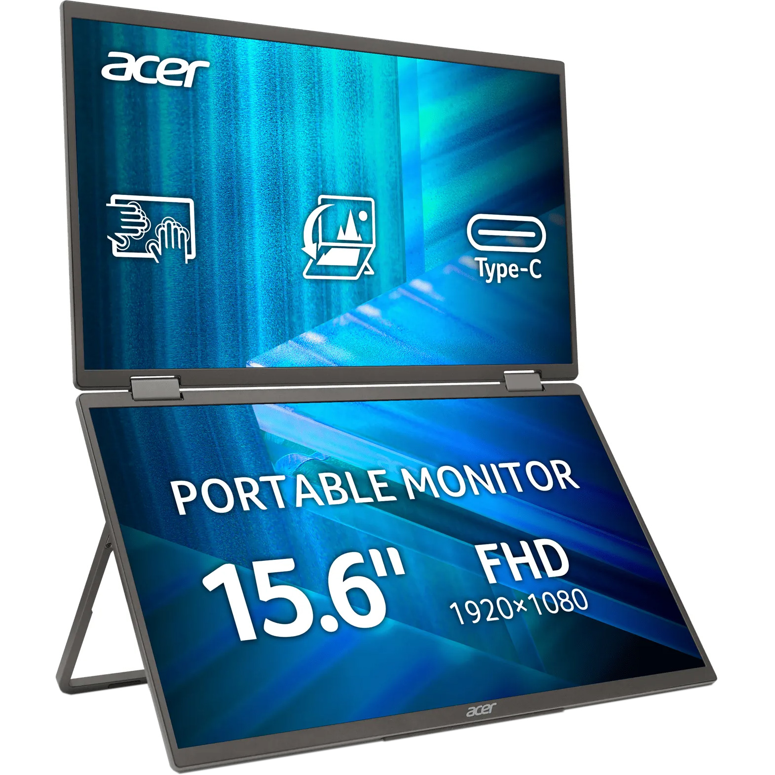 Портативний монітор 15.6" ACER Dual Portable PD163QTbmiuux (UM.ZP3EE.011)