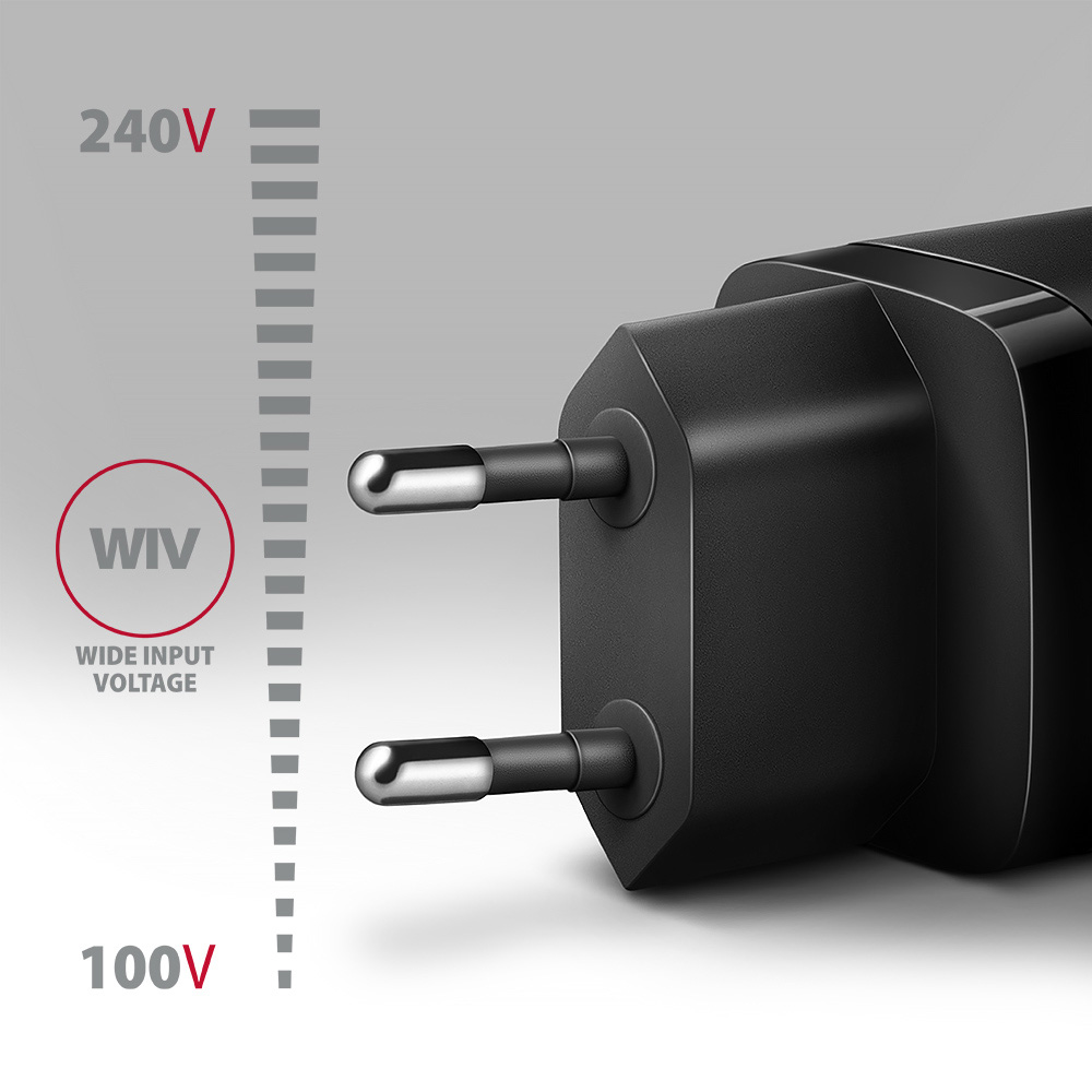 Зарядное устройство AXAGON 1xUSB-A, 2xUSB-C 65W QC4.0+PD3.0 PPS Black