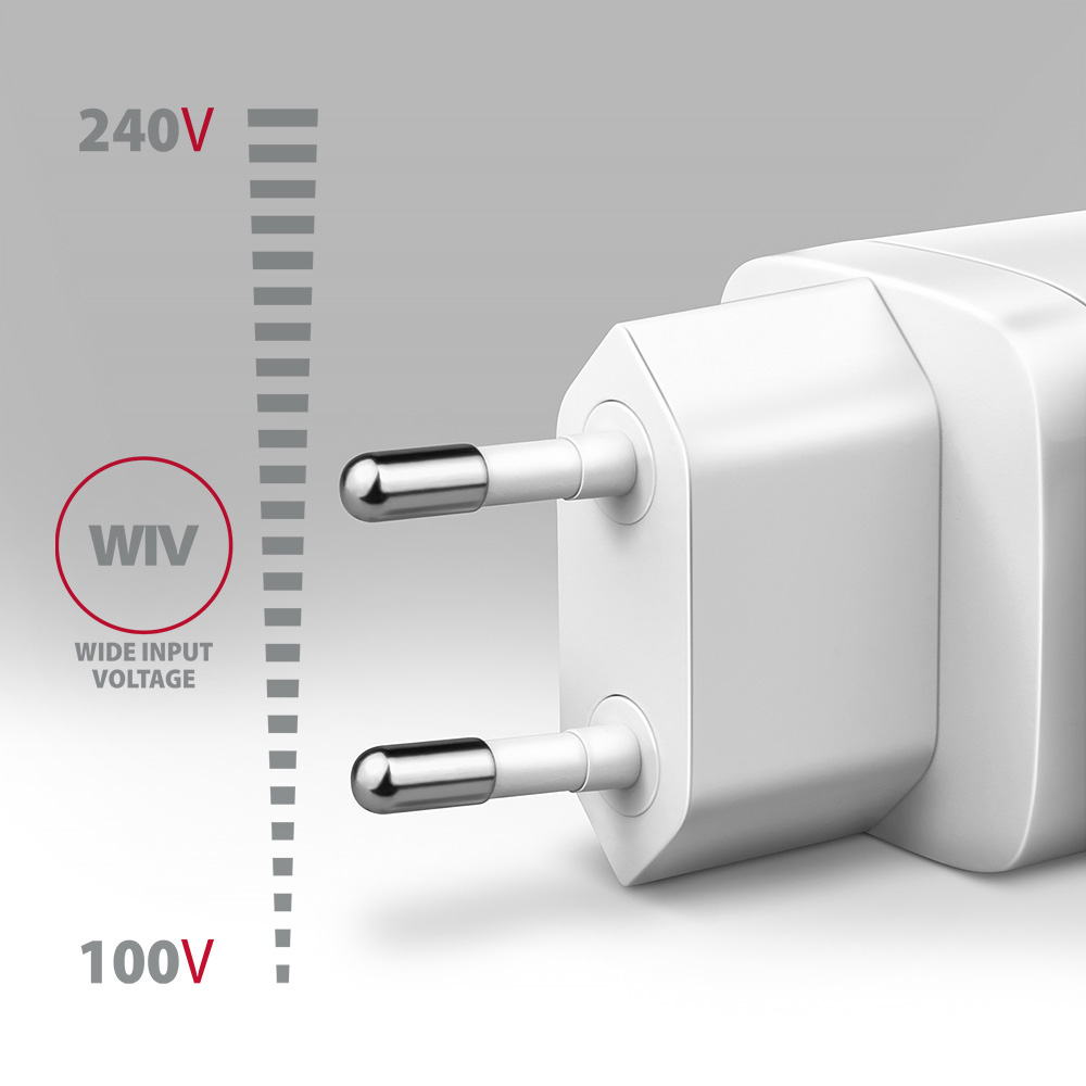 Зарядное устройство AXAGON 1xUSB-A, 2xUSB-C 65W QC4.0+PD3.0 PPS White