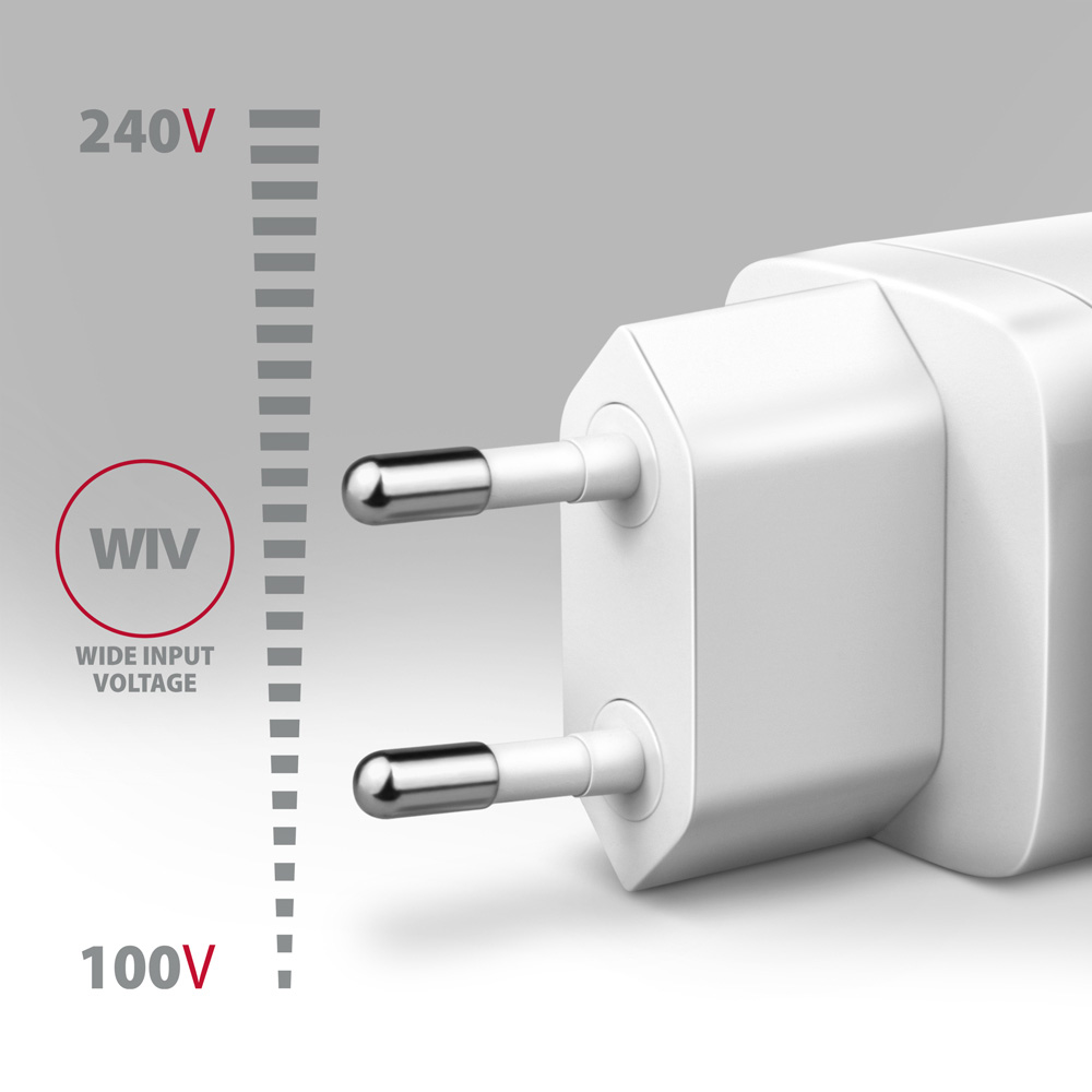 Зарядное устройство AXAGON 1xUSB-A QC4.0, 1xUSB-C PD30W PPS White