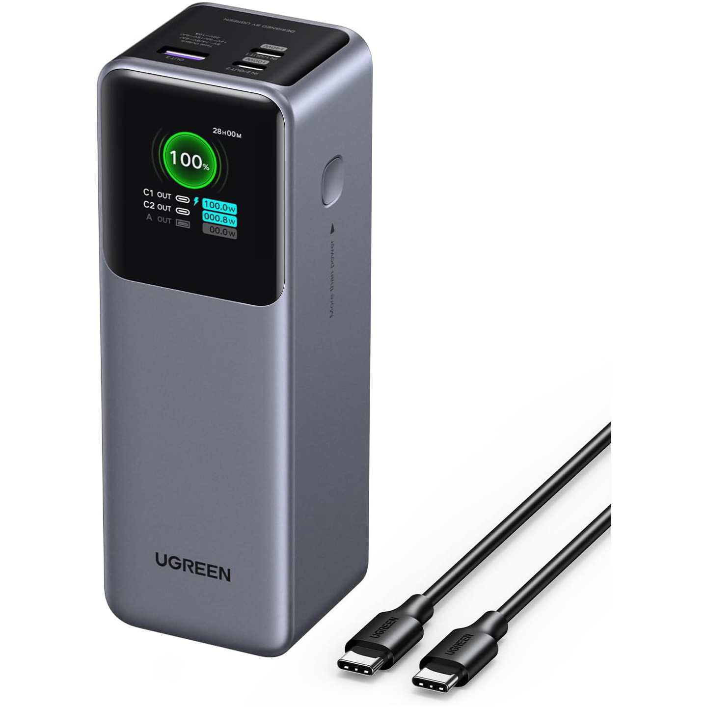 Повербанк UGREEN PB722 Nexode 200W 25000mAh Gray (35525B)